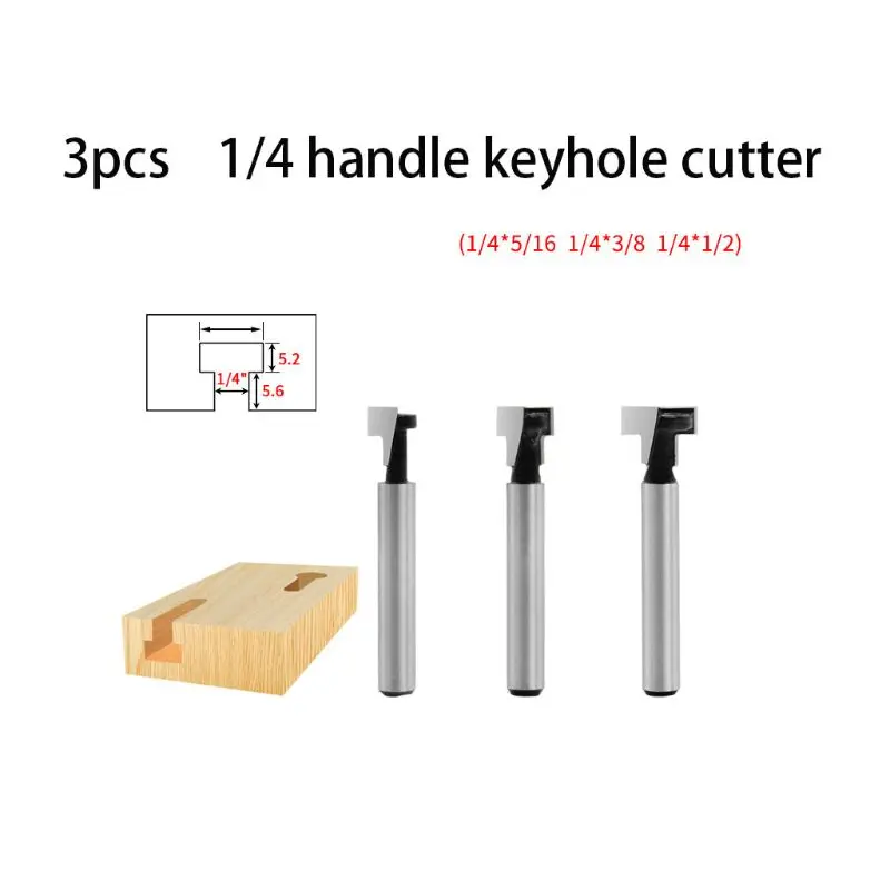 3 шт./компл. 1/4 "Т-слот для отверстия для ключей, фреза для деревообработки 3/8" 5/16" 
3 шт./компл. 1/4 "Т-слот для отверстия для ключей, фреза для деревообработки 3/8" 5/16"
