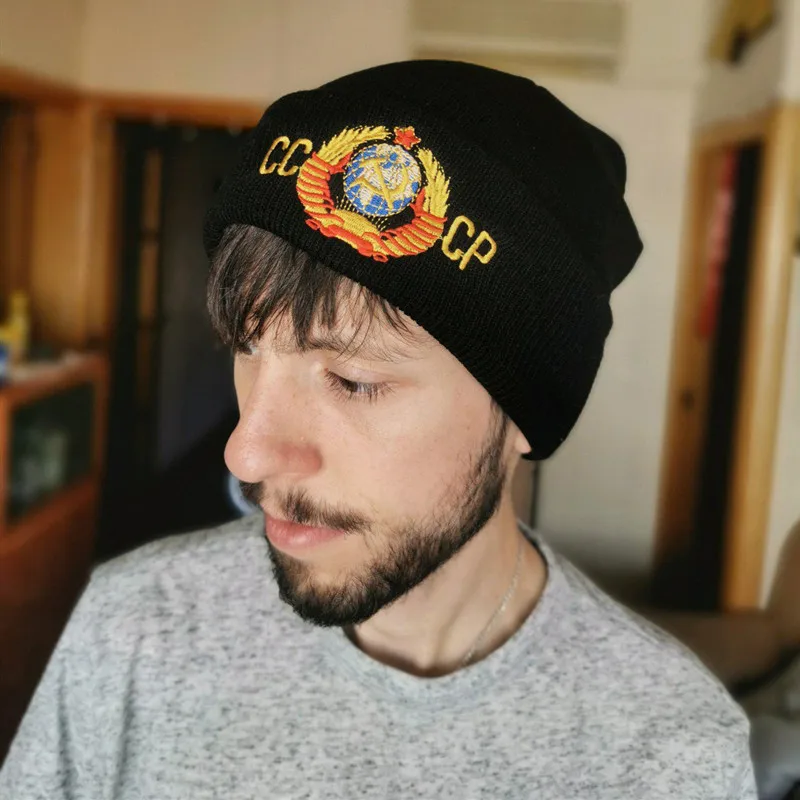 New Unisex Soviet National Emblem Beanie Casual Winter Hat For Men Women Warm Knitted Hat Solid Color CCCP Beanie Hat
New Unisex Soviet National Emblem Beanie Casual Winter Hat For Men Women Warm Knitted Hat Solid Color CCCP Beanie Hat