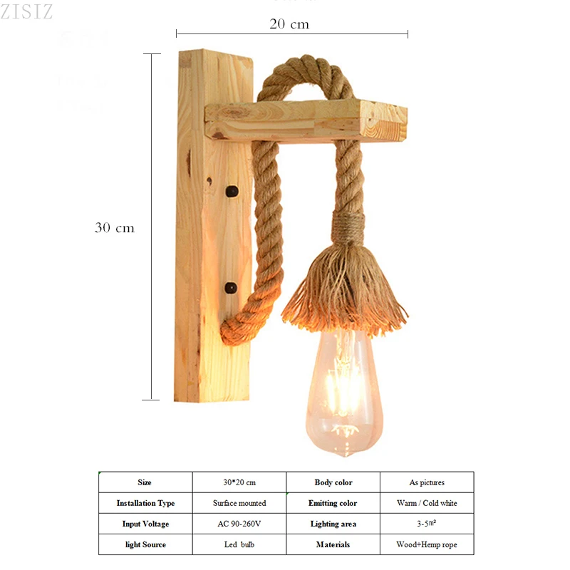 ZISIZ Vintage Wall Lamp Led Lamp Wall Lighting Fixtures Rope Reading Bedroom Home Decor Mounted Wooden Wall Lights Interior
ZISIZ Vintage Wall Lamp Led Lamp Wall Lighting Fixtures Rope Reading Bedroom Home Decor Mounted Wooden Wall Lights Interior