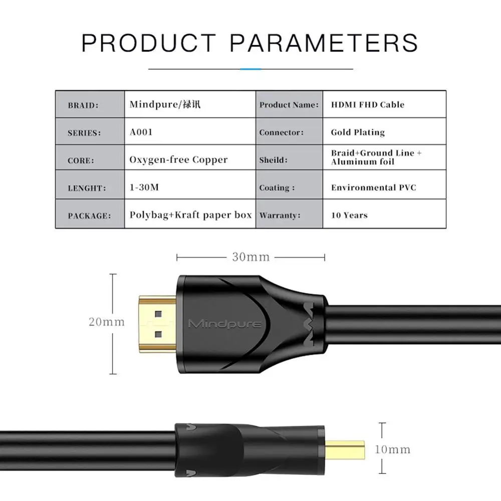 4K 3D совместимому с HDMI кабель для передачи данных 1m/1 5 m/2m/3m/5m/8 м/10 м 2 0 Видео 60 Гц HDTV