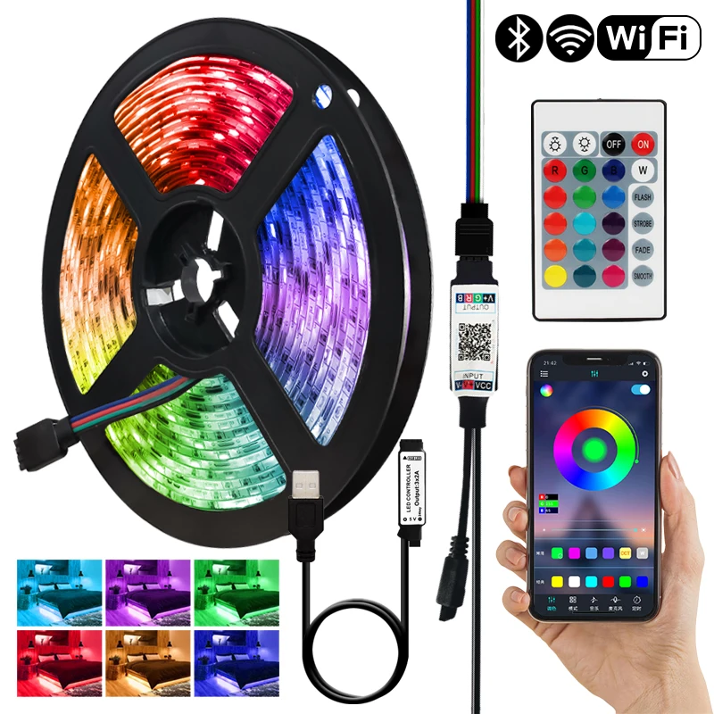 LED Strip Lights RGB SMD2835 Flexible Tape Diode DC5V Bluetooth 3 Key Remote Control LED Lighting TV Background Decor Luces led
LED Strip Lights RGB SMD2835 Flexible Tape Diode DC5V Bluetooth 3 Key Remote Control LED Lighting TV Background Decor Luces led