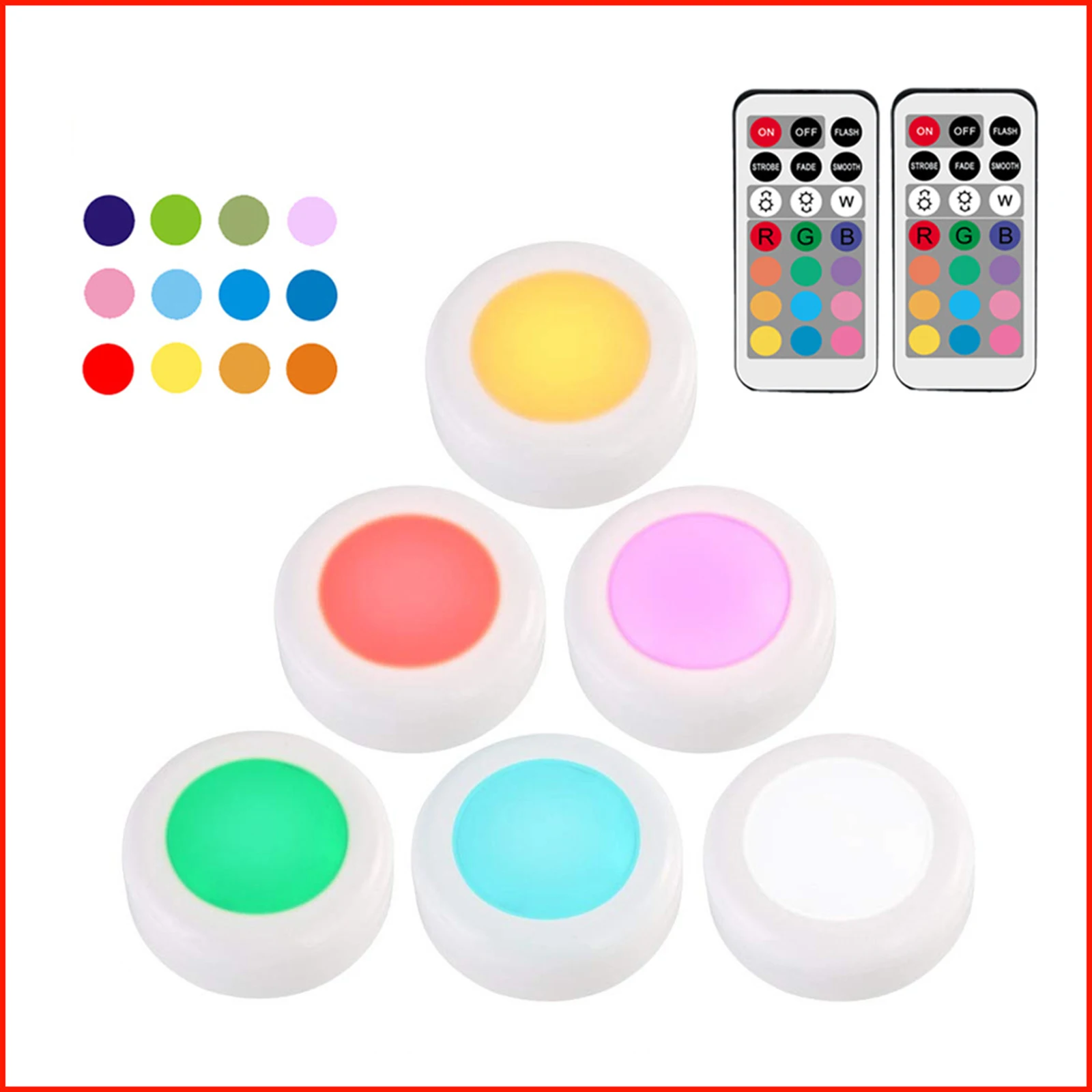 12 Color Changing Puck Led Light with Remote Control Atmosphere Lamp Led Cabinet Lamp for Home Party
12 Color Changing Puck Led Light with Remote Control Atmosphere Lamp Led Cabinet Lamp for Home Party