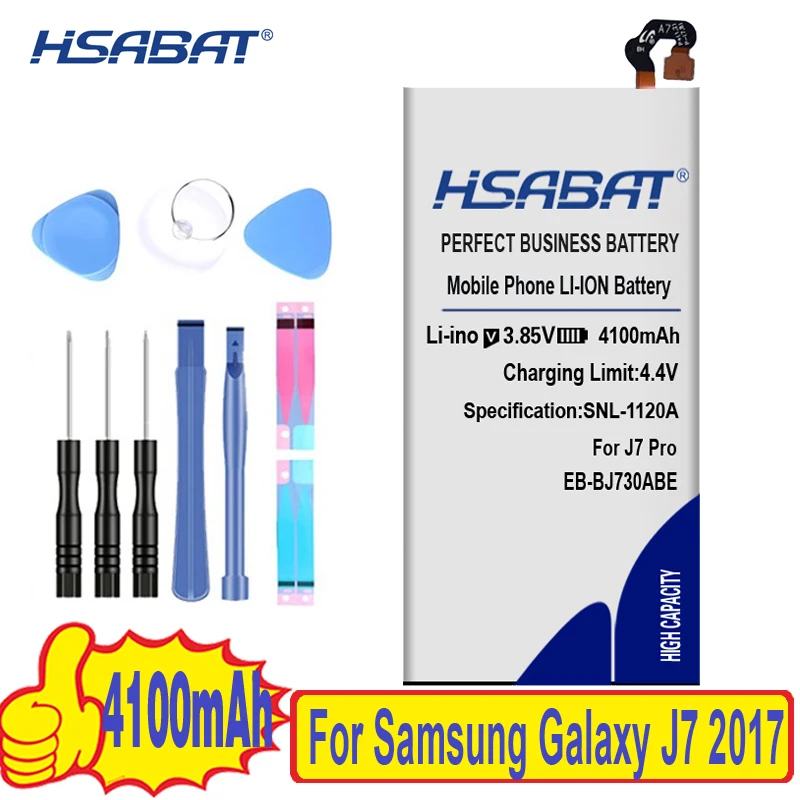 Аккумулятор HSABAT для Samsung Galaxy J7 2017 / Pro 4100 мАч DS J730FM J730G J730GM J730K |Аккумуляторы