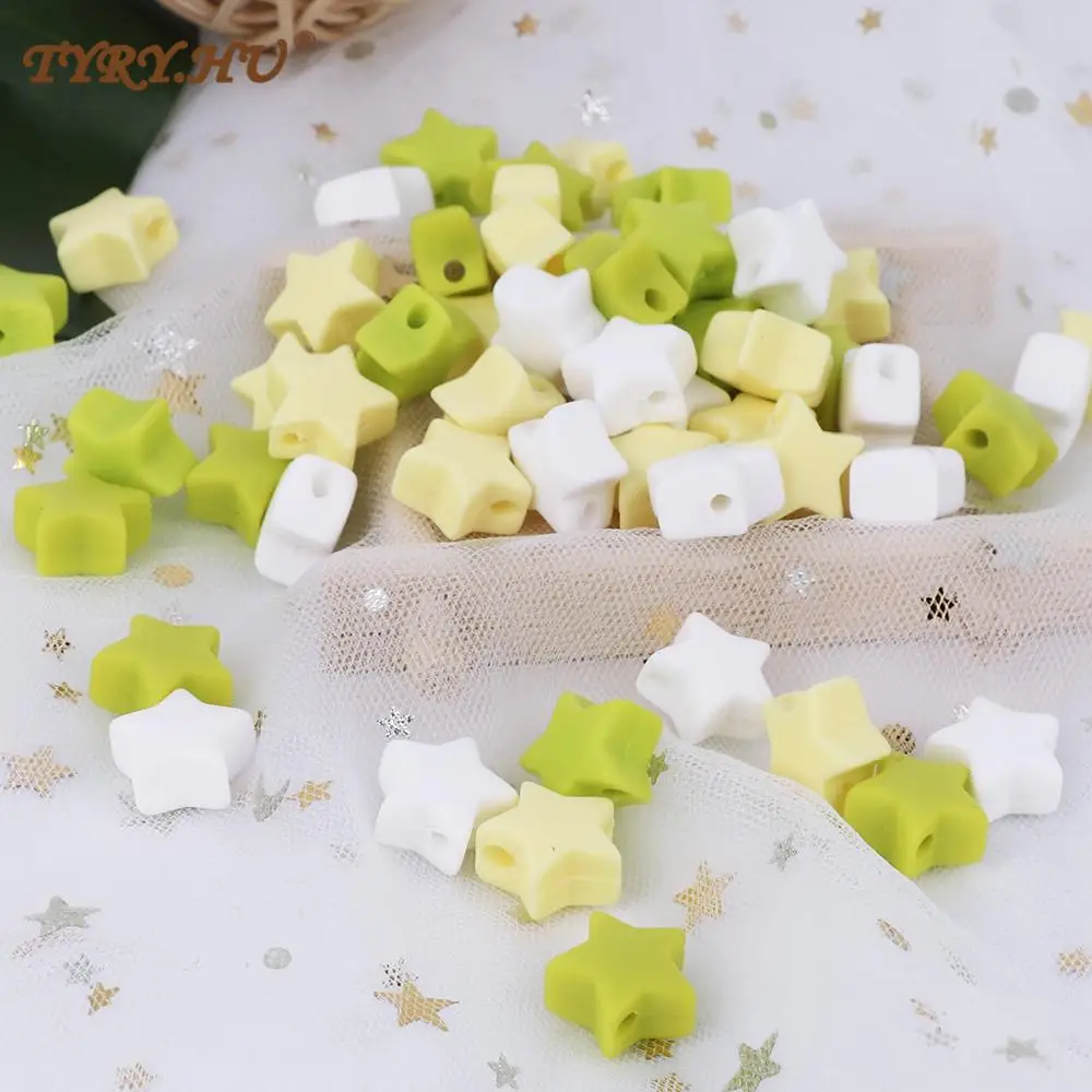 TYRY.HU 50pcs Silicone Teether Star Beads For Necklace Pacifier Chain Baby Teether BPA Free Baby Chewable Teething Loosing Beads
TYRY.HU 50pcs Silicone Teether Star Beads For Necklace Pacifier Chain Baby Teether BPA Free Baby Chewable Teething Loosing Beads