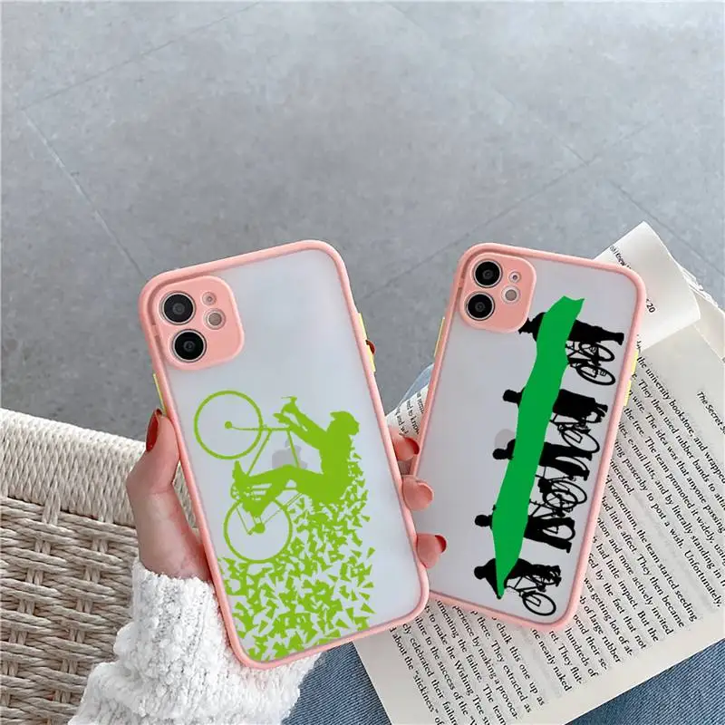 Bicycle Bike Sport Phone Case For iPhone 12 11 Mini Pro XR XS Max 7 8 Plus X Matte transparent Pink Back Cover
Bicycle Bike Sport Phone Case For iPhone 12 11 Mini Pro XR XS Max 7 8 Plus X Matte transparent Pink Back Cover