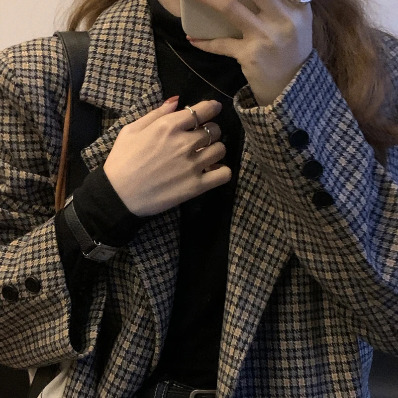 Alien Kitty 2021 Korean Spring Women's Retro Woolen Plaid Blazer Jacket Temperament Casual Commute Simplicity Long Sleeve Coat
Alien Kitty 2021 Korean Spring Women's Retro Woolen Plaid Blazer Jacket Temperament Casual Commute Simplicity Long Sleeve Coat