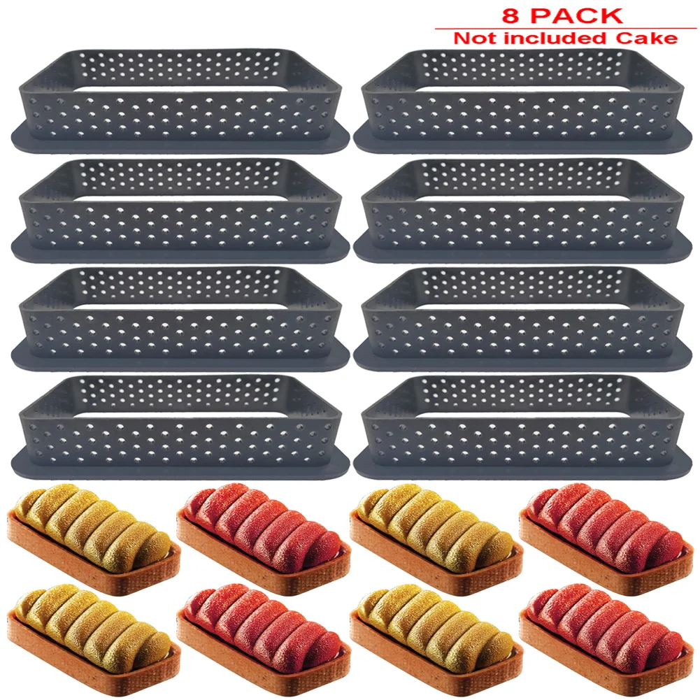 8PCS Cake Mold Non Stick Bakeware Perforated Cutter Rectangle-Shape Mousse Circle RingDessert DIY Tart Decorating
8PCS Cake Mold Non Stick Bakeware Perforated Cutter Rectangle-Shape Mousse Circle RingDessert DIY Tart Decorating