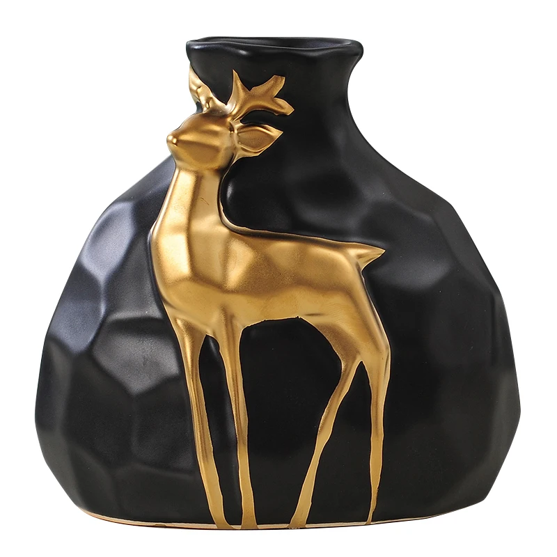 Home Decor Ceramics Vases Relief Golden Deer Vase White Black Flowerpot Flower Insert Dried Floral Desk Decoration
Home Decor Ceramics Vases Relief Golden Deer Vase White Black Flowerpot Flower Insert Dried Floral Desk Decoration