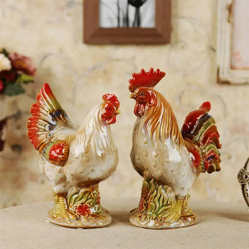 2pcs Ceramic Rooster Hen Ornaments Rural Style Gift Lifelike Ceramic Chicken Figurine Household Craft Statues for Bookshelf Cabi
2pcs Ceramic Rooster Hen Ornaments Rural Style Gift Lifelike Ceramic Chicken Figurine Household Craft Statues for Bookshelf Cabi