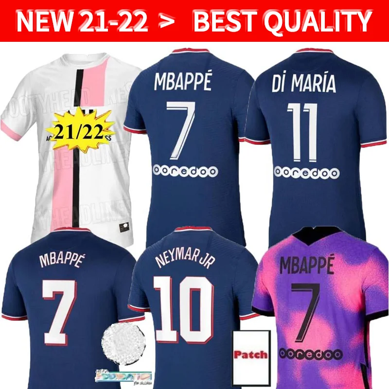 

2021 2022 MBAPPE KEAN SERGIO RAMOS NEYMAR JR 21 22 PSG soccer jersey Paris team Maillots de football shirts adult+kids kit set