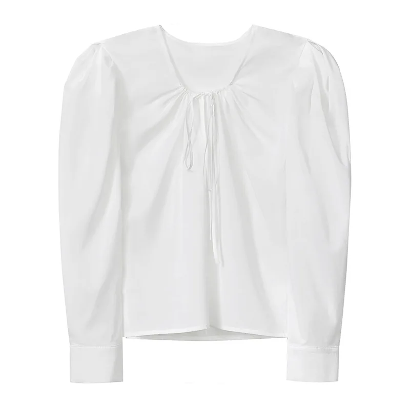 TVVOVVIN 2021 Korean New O-neck Solid Color Lace-up Loose Bubble Sleeve Pleated Shirt Simple Short Pullover Tops ZTMU
TVVOVVIN 2021 Korean New O-neck Solid Color Lace-up Loose Bubble Sleeve Pleated Shirt Simple Short Pullover Tops ZTMU