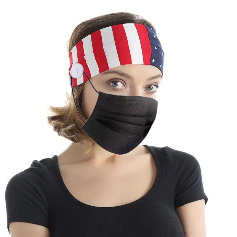 Women American Flag Buttons Sport Bandana Stripes Star Printed Protect Ears Headband Patriotic Running Sweat Hair Band
Women American Flag Buttons Sport Bandana Stripes Star Printed Protect Ears Headband Patriotic Running Sweat Hair Band