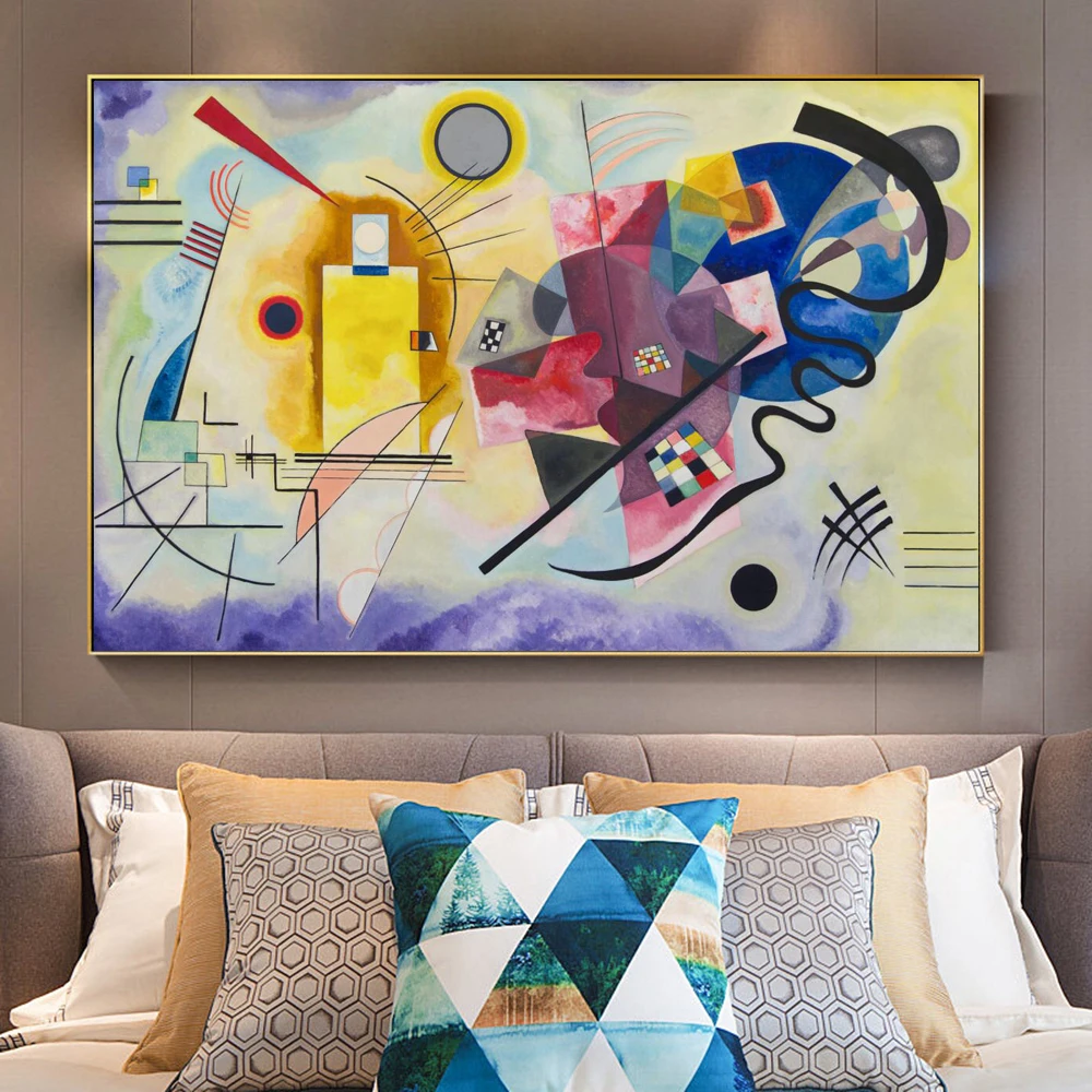 

Classical Abstract Canvas Art Posters And Prints Canvas Painting On the Wall Picture Wassily Kandinsky Yellow Red and Blue Decor