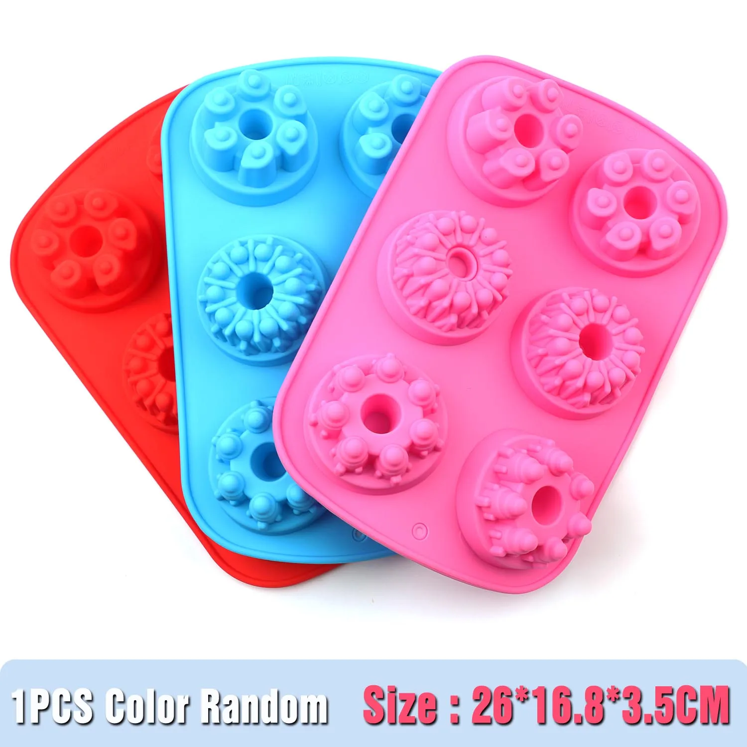 Silicone 6 cells donuts mold ornament shape DIY Baking Mould Food grade silicone mold for donuts pudding chocolate little cake
Silicone 6 cells donuts mold ornament shape DIY Baking Mould Food grade silicone mold for donuts pudding chocolate little cake