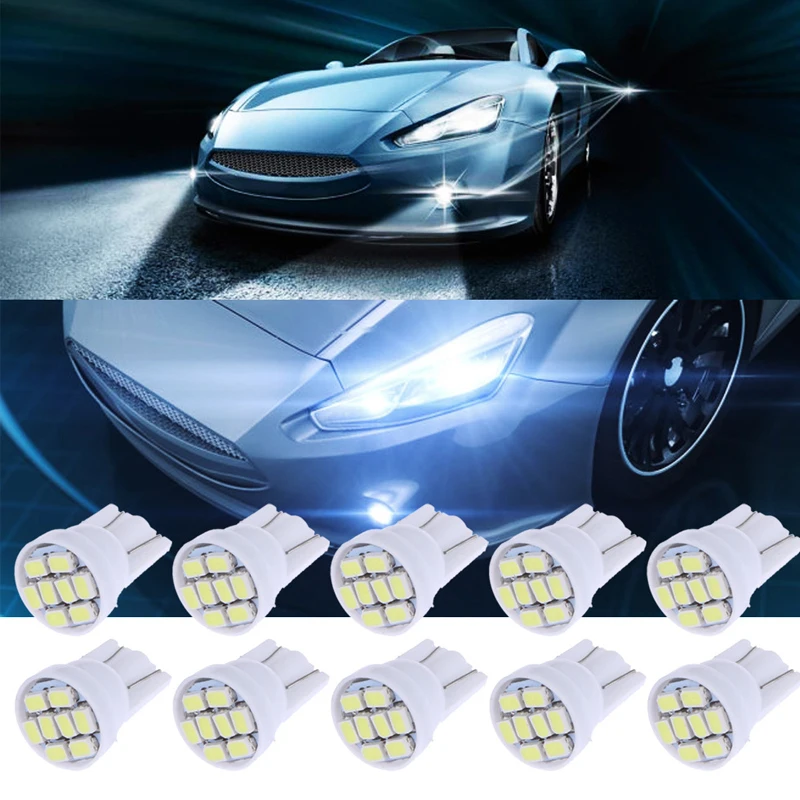 400 шт. супер яркая Автомобильная Лампа 194 168 192 W5W 1206 светодиодный T10 8 SMD авто