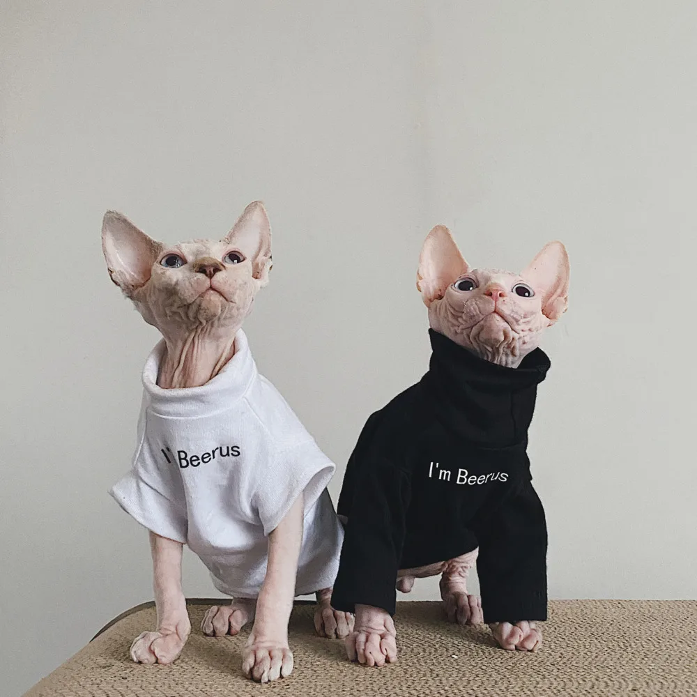 Cat Clothes Sphinx Cotton Summer T-shirt Couple's Shirt Deven Black White Clothes For Pet
Cat Clothes Sphinx Cotton Summer T-shirt Couple's Shirt Deven Black White Clothes For Pet