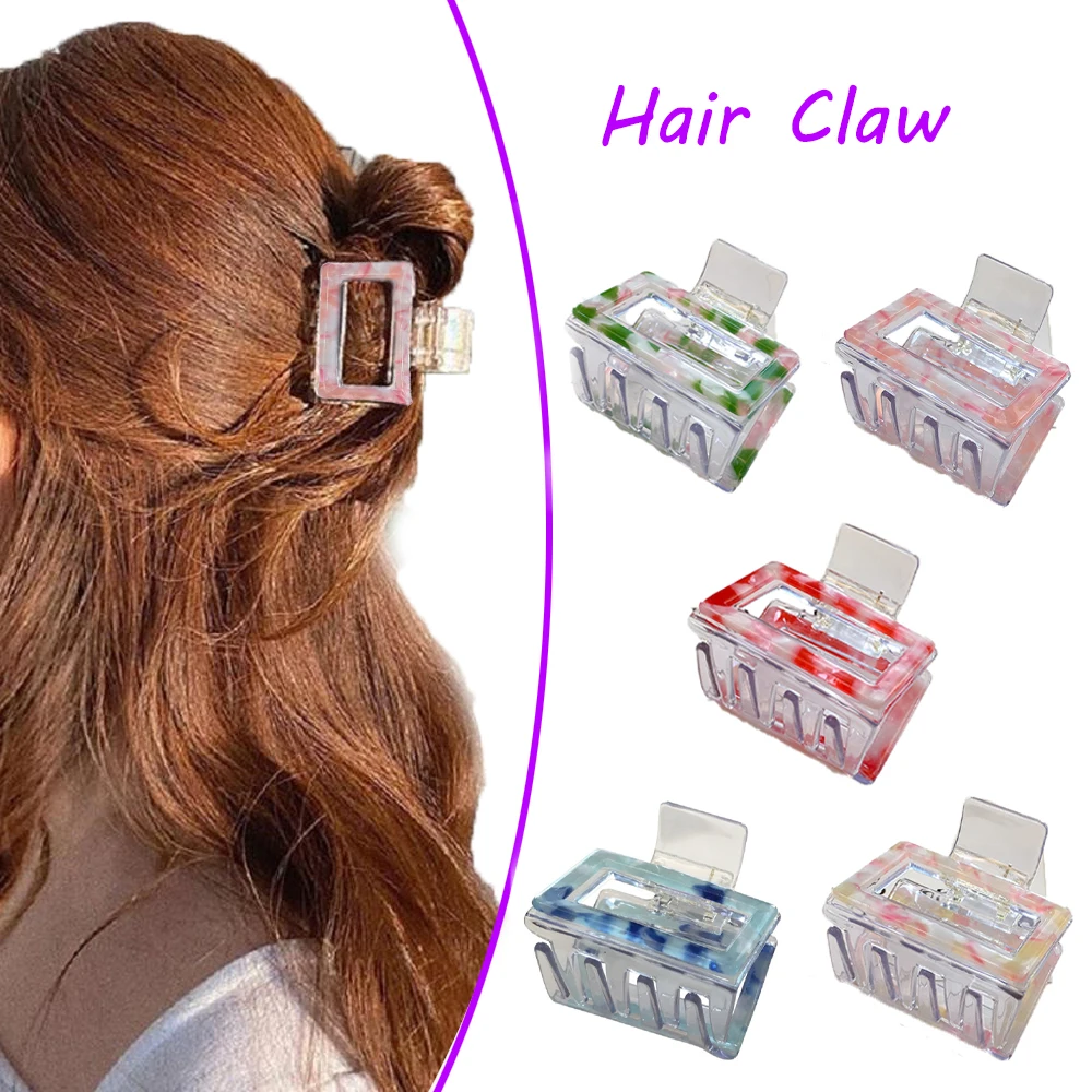 

Hollow Out Acrylic Hair Claws Simple Women Bath Hair Clips Ponytail Holder Transparent Jelly Color Hair Crab Clamps Headwear