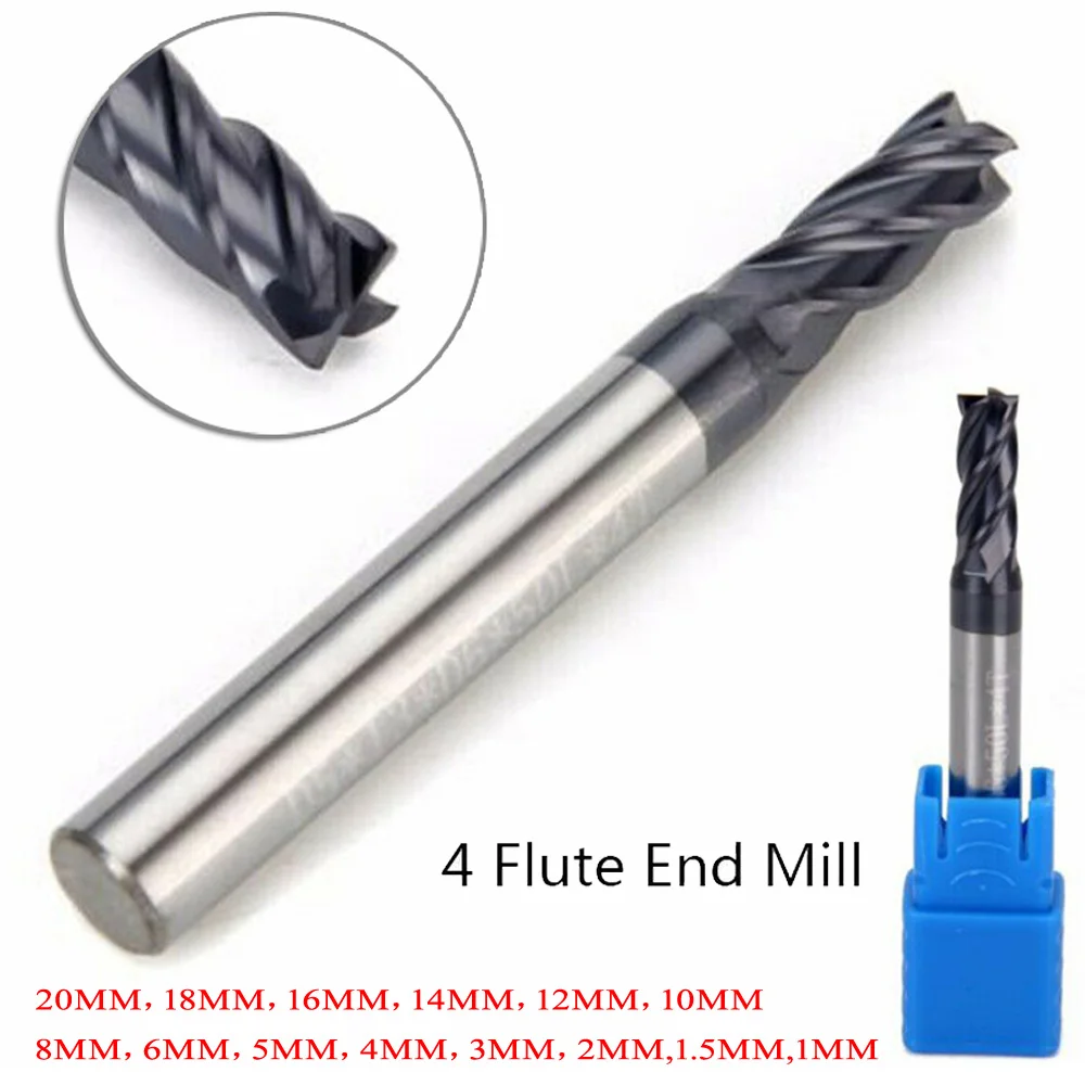 1MM~20MM End Mills Professional Parts Solid HPC Stainless steel Accessory