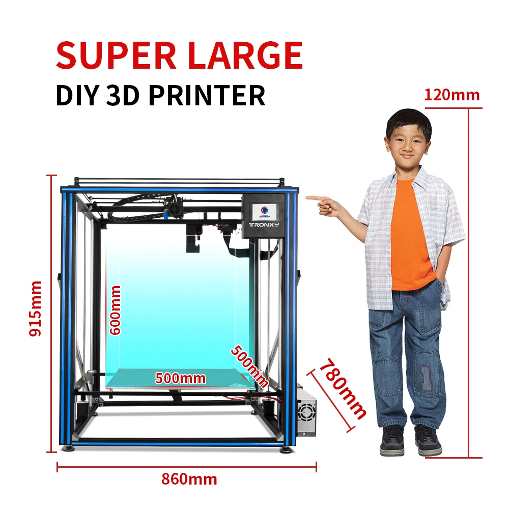 3D-принтер Tronxy X5SA 500 PRO 500*500*600 мм с направляющей титановый экструдер гибкая печать