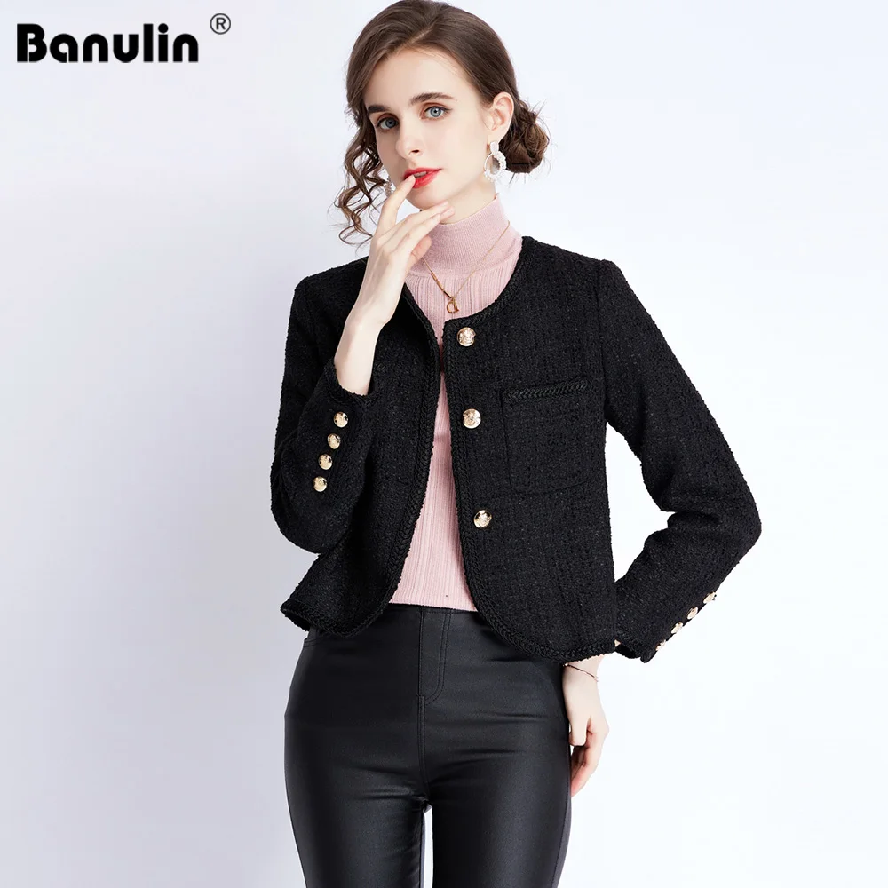 Banulin Women 2021 Fashion Office Wear Single Breasted Tweed Blazer Coat Vintage Long Sleeve Frayed Female Outerwear Chic Tops
Banulin Women 2021 Fashion Office Wear Single Breasted Tweed Blazer Coat Vintage Long Sleeve Frayed Female Outerwear Chic Tops