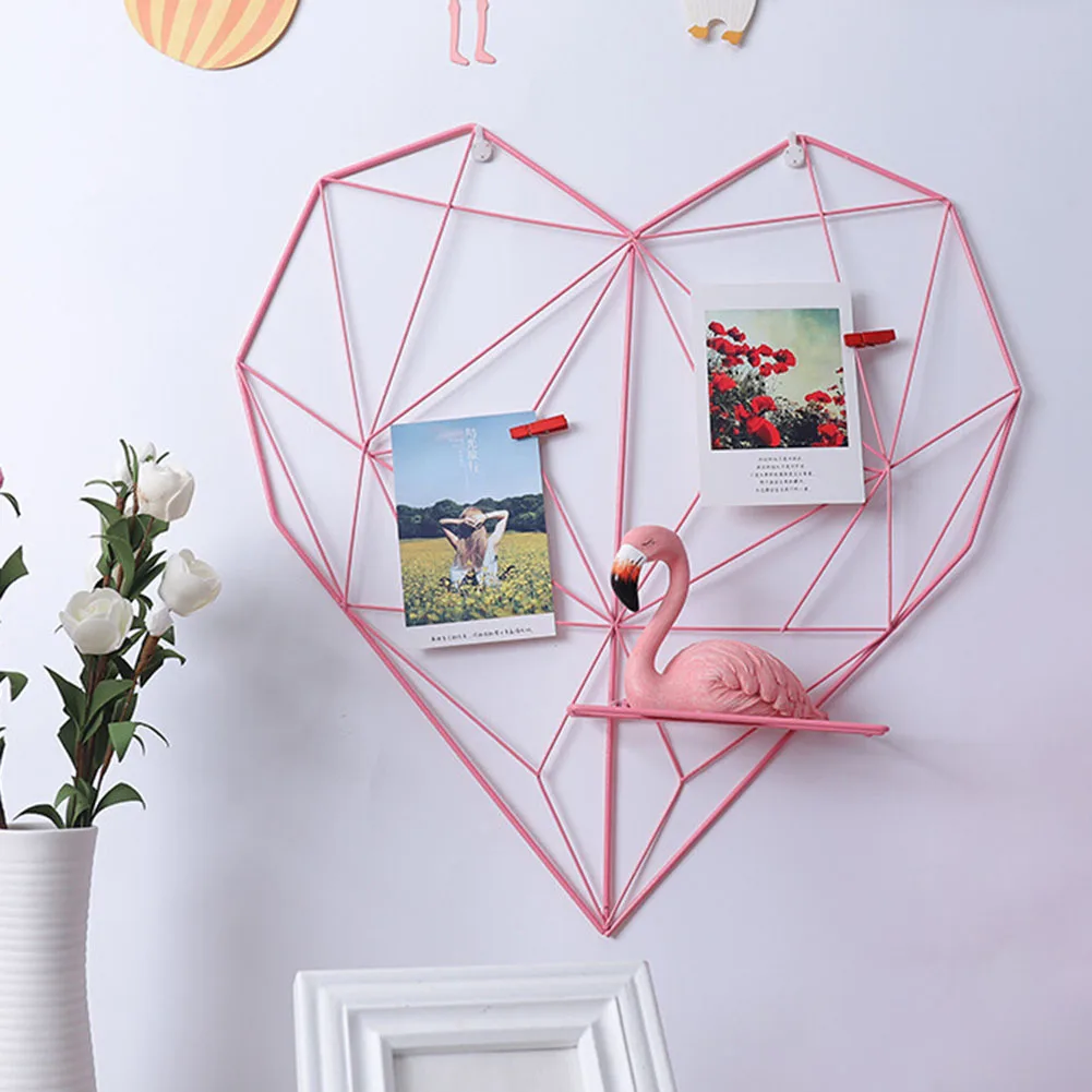 Iron Heart Shape Grid DIY Picture Rack Photos Postcard Holder Storage Shelf Home Decor Wall Hanging Mesh Panel For Girl's Room 
Iron Heart Shape Grid DIY Picture Rack Photos Postcard Holder Storage Shelf Home Decor Wall Hanging Mesh Panel For Girl's Room