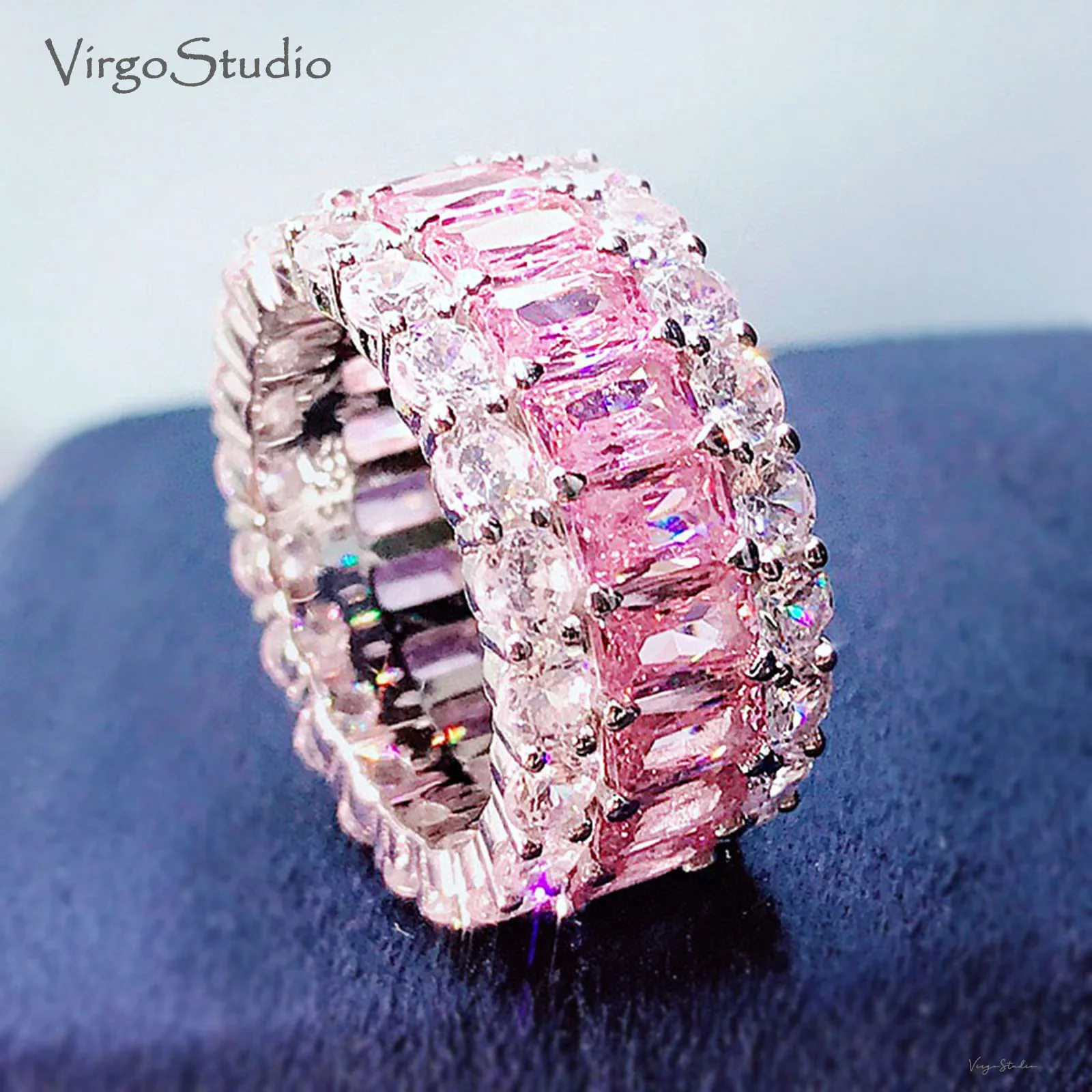 2020 New Ladies 925 Sterling Silver All Inlaid With AAA Grade Color Zircon Exaggerated Ring Party Gift Fashion Item
2020 New Ladies 925 Sterling Silver All Inlaid With AAA Grade Color Zircon Exaggerated Ring Party Gift Fashion Item