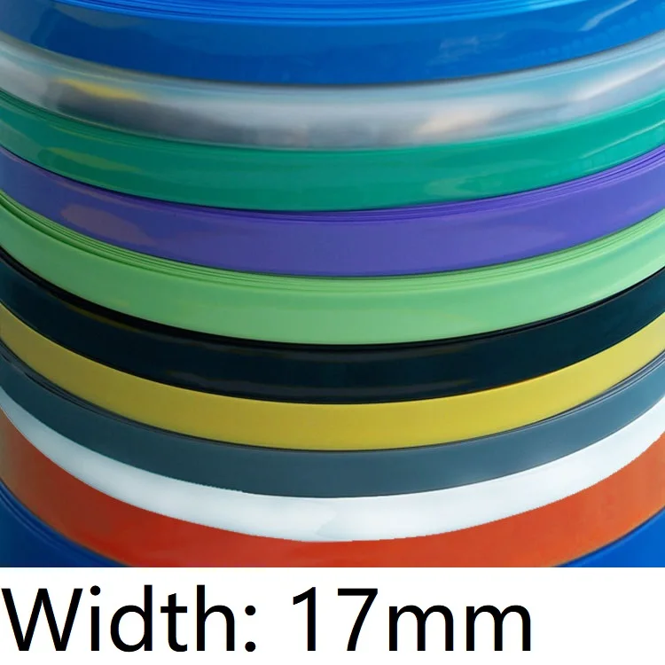 Width 17mm (Diameter 10.8mm) Lipo Battery Wrap PVC Heat Shrink Tubing Insulated Case Sleeve Protection Cover Flat Pack Colorful 
Width 17mm (Diameter 10.8mm) Lipo Battery Wrap PVC Heat Shrink Tubing Insulated Case Sleeve Protection Cover Flat Pack Colorful