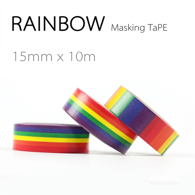 2PC Rainbow Washi Tape Adhesive paper Stationery Stickers Journal School supplies Scotch decorative masking tapes Scrapbooking 
2PC Rainbow Washi Tape Adhesive paper Stationery Stickers Journal School supplies Scotch decorative masking tapes Scrapbooking