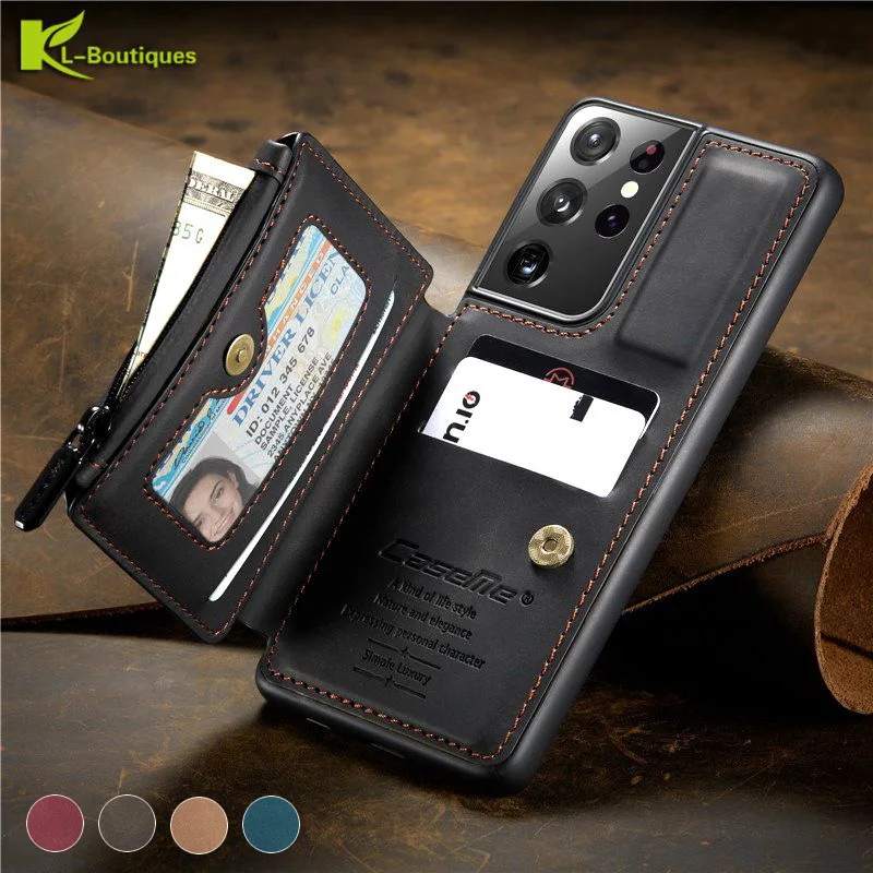 Роскошный чехол-кошелек на молнии для Samsung Galaxy S21 S20 S22 Ultra Plus Note 20 FE S10 S9 S8 A72 A52 A21S A51 A71