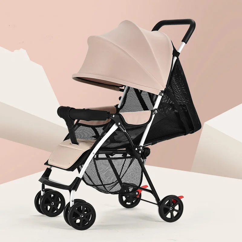 

2020 Lightweight Portable Baby Stroller Can Sit Lie Summer Simple Folding Pram Travel Systems BB Four-wheeled Umbrella Trolley