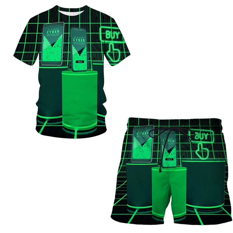 2022 New Summer 3D printed AI technology pattern men's T-shirt shorts suit men's sportswear O-neck short sleeves Men clothing
2022 New Summer 3D printed AI technology pattern men's T-shirt shorts suit men's sportswear O-neck short sleeves Men clothing