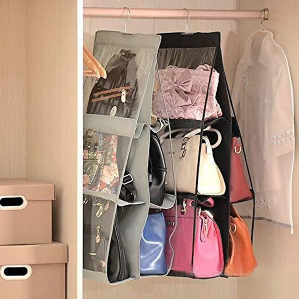Foldable Hanging Handbag Clothes Organizer for things Wardrobe Closet Transparent Storage Bag handbag shopping bag Sundry Hanger
Foldable Hanging Handbag Clothes Organizer for things Wardrobe Closet Transparent Storage Bag handbag shopping bag Sundry Hanger