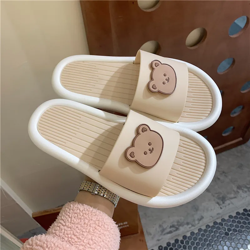 Women Cartoon Slippers Open Toe Bear Slides Non-slip Indoor Bathroom Flip Flops Men Outside Summer Beach Sandals Zapatos Hombre
Women Cartoon Slippers Open Toe Bear Slides Non-slip Indoor Bathroom Flip Flops Men Outside Summer Beach Sandals Zapatos Hombre