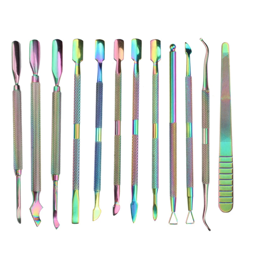 12pcs/set Rainbow Stainless Steel Nail Cuticle Pusher Nail Art Files Uv Gel Polish Remove Manicure Care Groove Clean Tool
12pcs/set Rainbow Stainless Steel Nail Cuticle Pusher Nail Art Files Uv Gel Polish Remove Manicure Care Groove Clean Tool