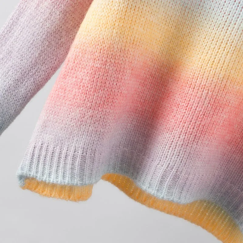 Autumn Vintage O Neck Long Sleeve Stripe Gradient Knitted Sweater Women Tops Loose Casual Female Knitwear Pullover Sueter Mujer
Autumn Vintage O Neck Long Sleeve Stripe Gradient Knitted Sweater Women Tops Loose Casual Female Knitwear Pullover Sueter Mujer
