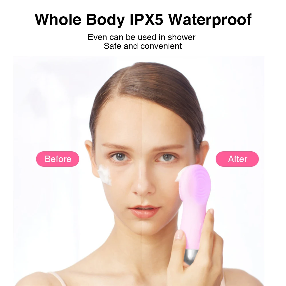 Face Cleansing Brush Electric USB Silicone Washer Facial Deep Pore Cleaner Device Machine IPX5 Waterproof Blackhead Acne Removal 
Face Cleansing Brush Electric USB Silicone Washer Facial Deep Pore Cleaner Device Machine IPX5 Waterproof Blackhead Acne Removal
