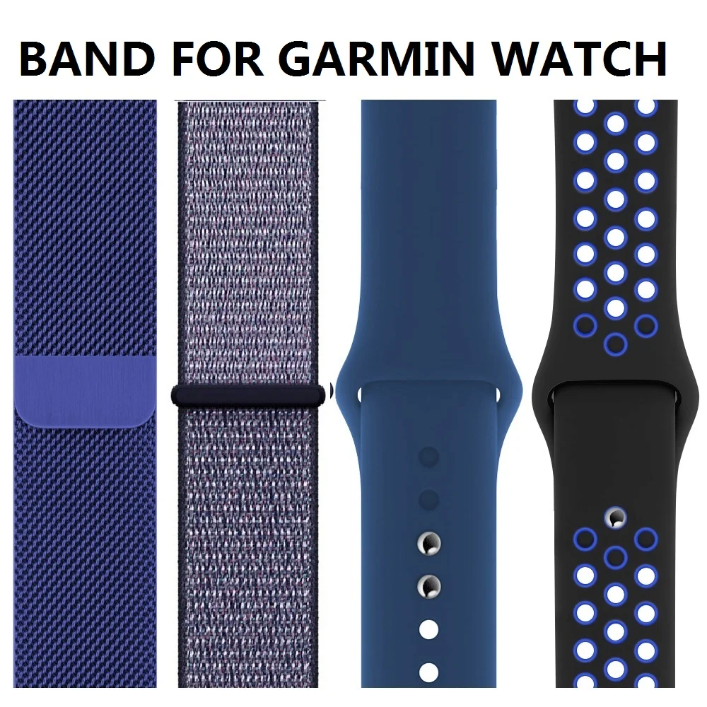 Nylon stainless steel Silicone Strap for Garmin vivoactive 3 vivomove3 HR Smart Wristband Forerunner 645 Music band | Наручные часы