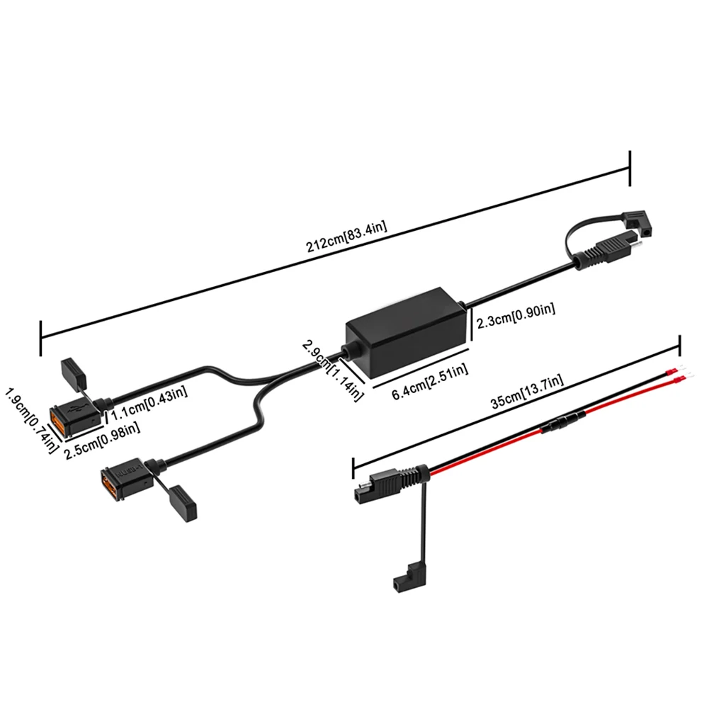 12V-24V Motorcycle Fast USB Charger Kit Dual USB Port Waterproof Motorbike Power Supply Socket with 10A Fuse for ATV UTV Scooter
12V-24V Motorcycle Fast USB Charger Kit Dual USB Port Waterproof Motorbike Power Supply Socket with 10A Fuse for ATV UTV Scooter