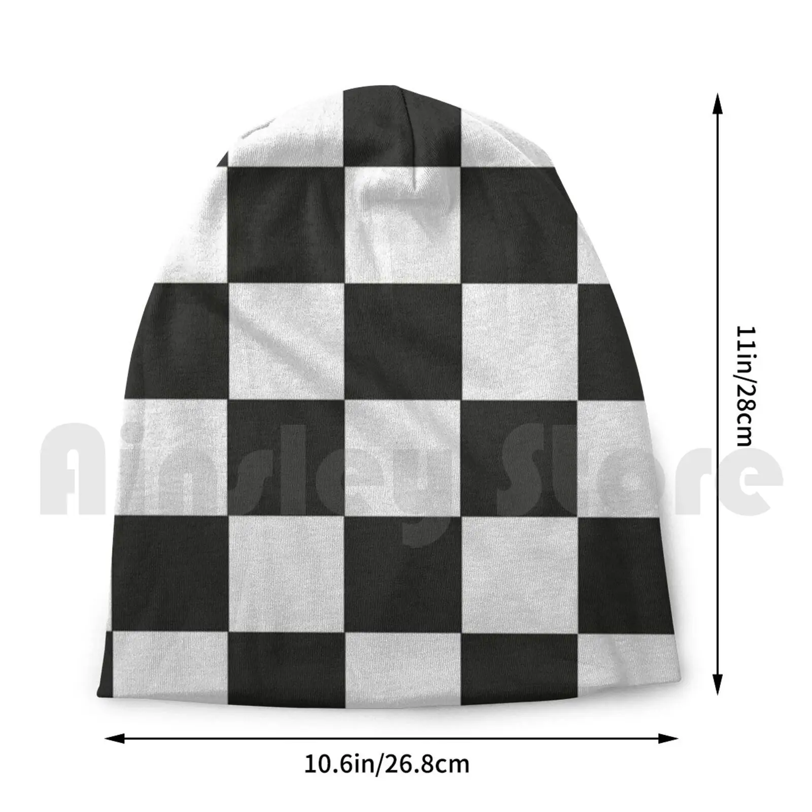 Шапка-бини в шахматную клетку с узором Удобная шапка стильная маленькая стиле