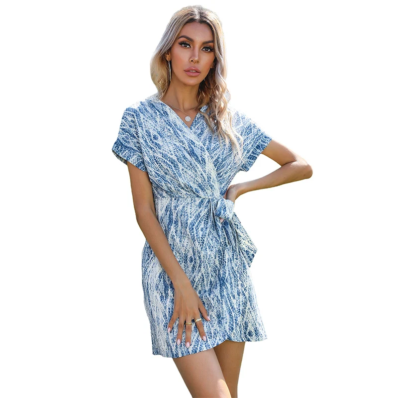 Print V Neck Short Sleeve Bandage Mini Package Hip Dress Women Above Knee Casual Office Streetwear Beach Party Dresses
Print V Neck Short Sleeve Bandage Mini Package Hip Dress Women Above Knee Casual Office Streetwear Beach Party Dresses