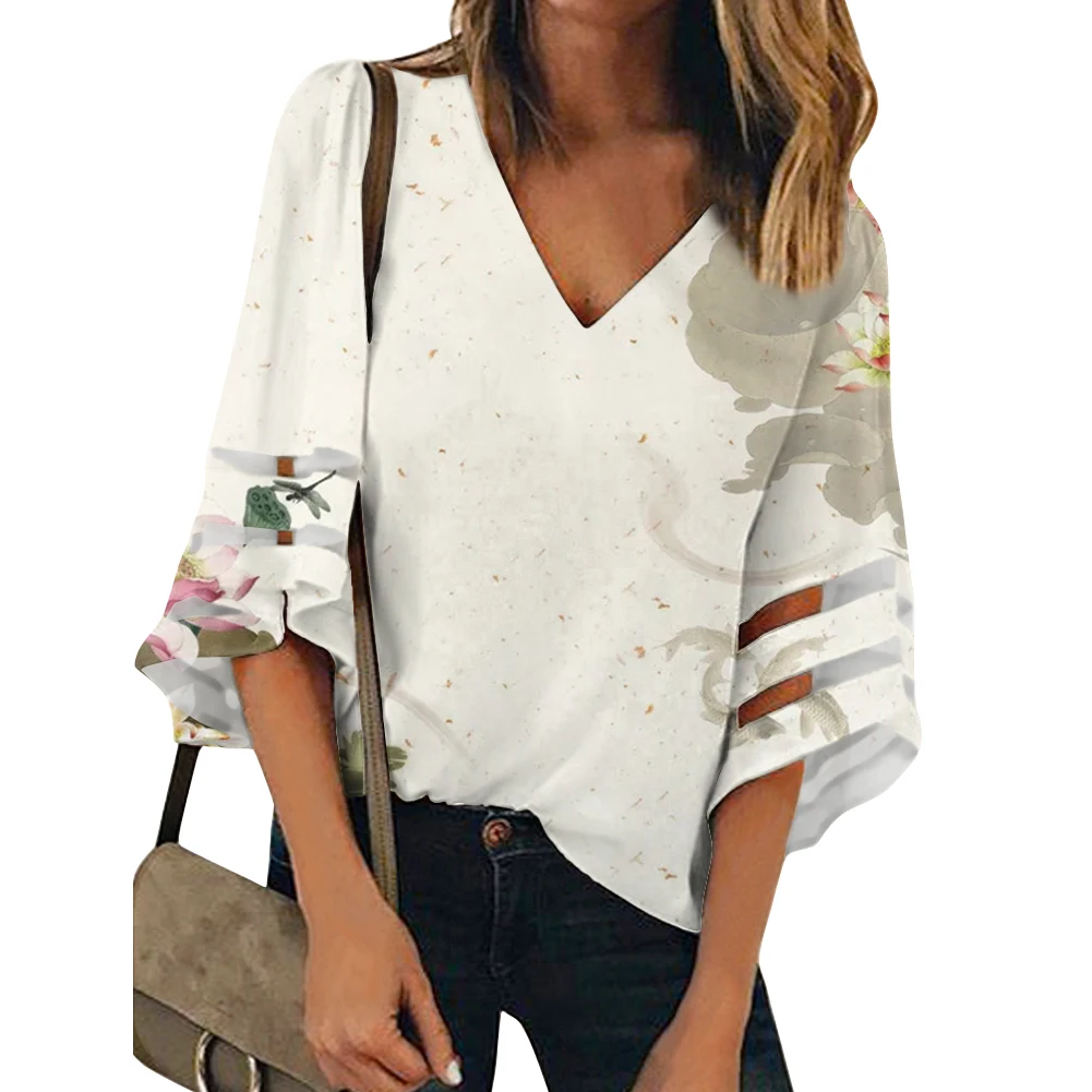 Lotus Leaf Print Top Loose And Soft V Neck Female High Street Summer Women's Plus Size 2021 New Half Sleeve Chiffon Blouse
Lotus Leaf Print Top Loose And Soft V Neck Female High Street Summer Women's Plus Size 2021 New Half Sleeve Chiffon Blouse