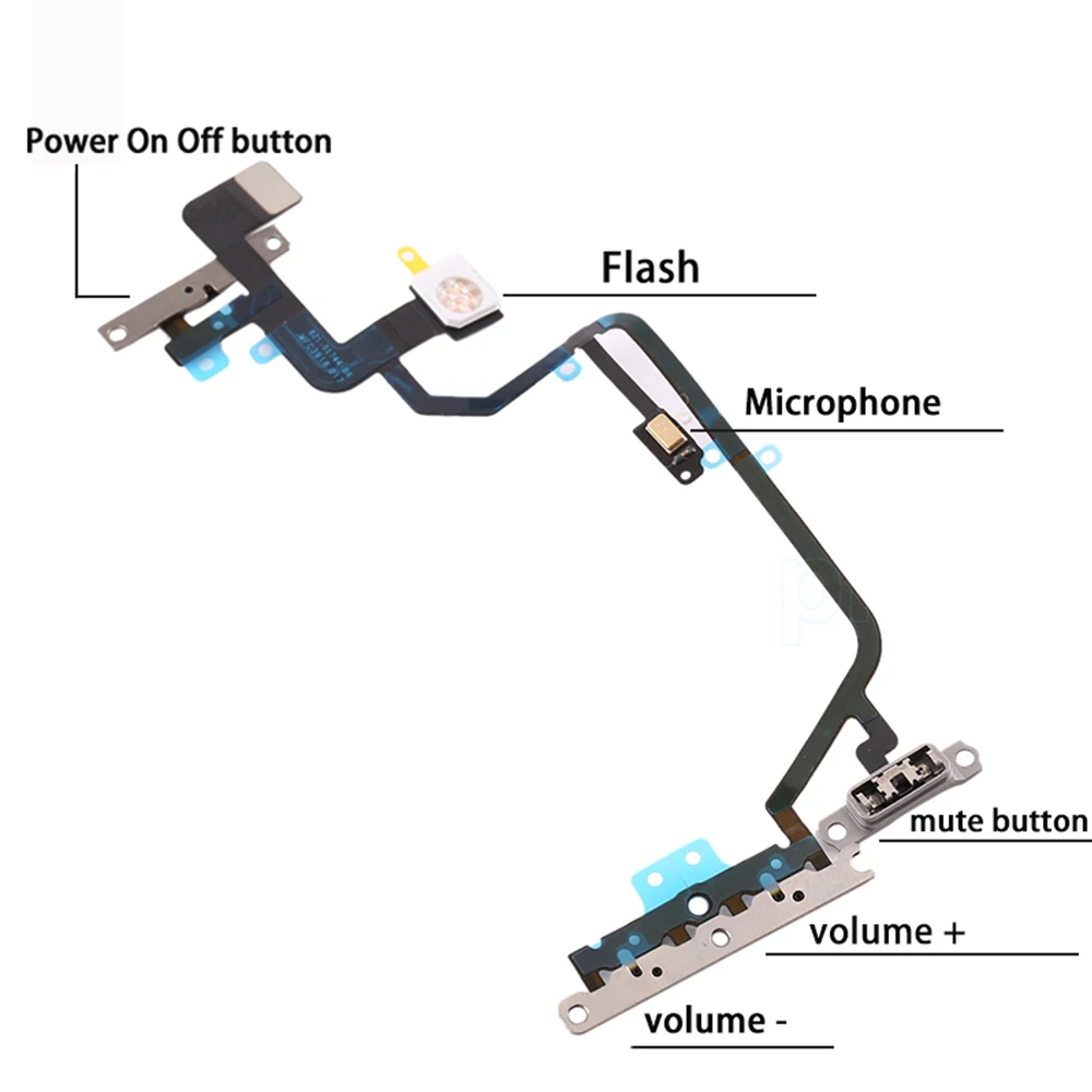 Power Flex Cable For iPhone SE 7/8 Plus X XR XS Max Volume Button Power Switch On Off Button Key Cable With Metal
Power Flex Cable For iPhone SE 7/8 Plus X XR XS Max Volume Button Power Switch On Off Button Key Cable With Metal