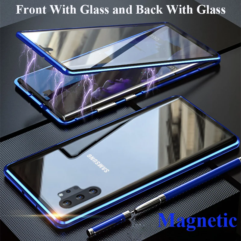 For Samsung Galaxy Note 10 Pro Magnetic Case Front+Back double-sided Tempered Glass Case for Samsung Note 10 Metal Bumper Case
For Samsung Galaxy Note 10 Pro Magnetic Case Front+Back double-sided Tempered Glass Case for Samsung Note 10 Metal Bumper Case