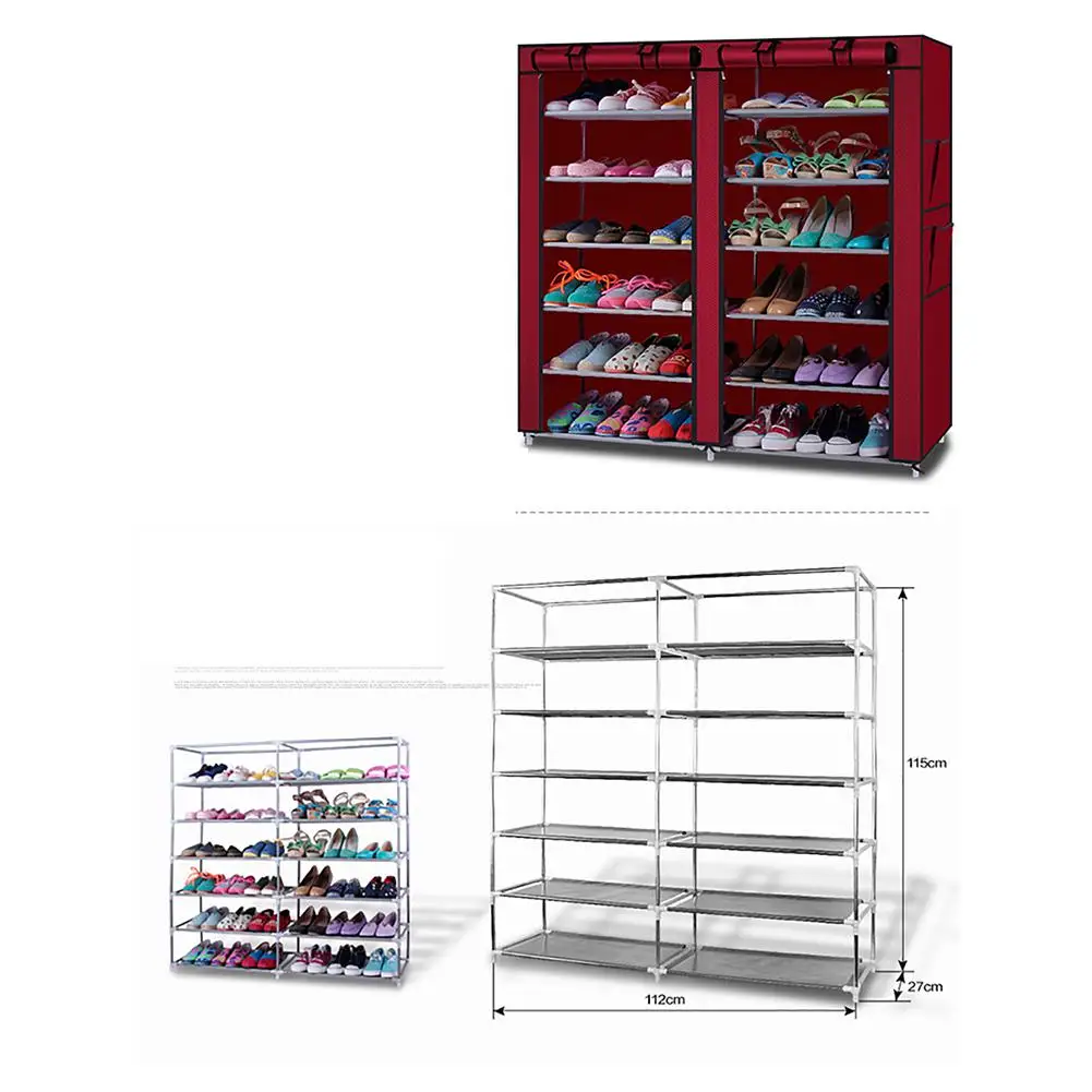6-Row 2-Line 12 Lattices Non-woven Fabric Shoe Rack Home Storage Organizer
6-Row 2-Line 12 Lattices Non-woven Fabric Shoe Rack Home Storage Organizer