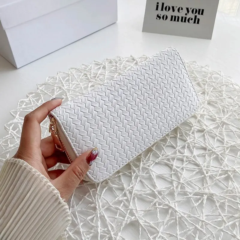 Hot Sale Women Weave Wallet Wrist Handle Phone Case Long Section Money Pocket Pouch Handbag Women Purse Card Holder Wallet
Hot Sale Women Weave Wallet Wrist Handle Phone Case Long Section Money Pocket Pouch Handbag Women Purse Card Holder Wallet