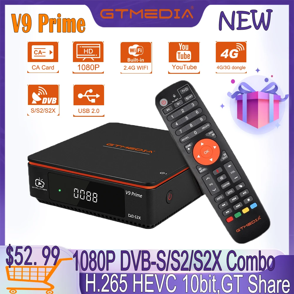 Спутниковый ресивер GTMEDIA V9 Prime DVB S/S2/S2X Combo HEVC 10 бит 1080P цифровой ТВ GTplayer встроенный WiFi Поддержка GTshare декодер
Спутниковый ресивер GTMEDIA V9 Prime DVB S/S2/S2X Combo HEVC 10 бит 1080P цифровой ТВ GTplayer встроенный WiFi Поддержка GTshare декодер