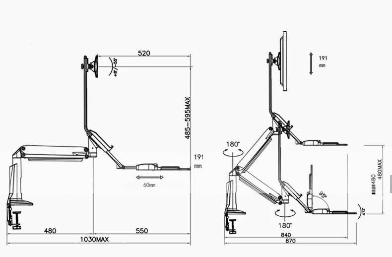 NB FC35 Ergonomic Desktop Gas Spring 22-35 inch Monitor Holder With Foldable Keyboard Tray Full Motion Sit-Stand Workstation
NB FC35 Ergonomic Desktop Gas Spring 22-35 inch Monitor Holder With Foldable Keyboard Tray Full Motion Sit-Stand Workstation