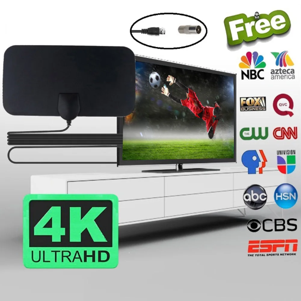 1080P HDTV antenna Mini HD digital antenna DVB-T2 50 miles 3.7m Coaxial cable F head with TV adapter
1080P HDTV antenna Mini HD digital antenna DVB-T2 50 miles 3.7m Coaxial cable F head with TV adapter