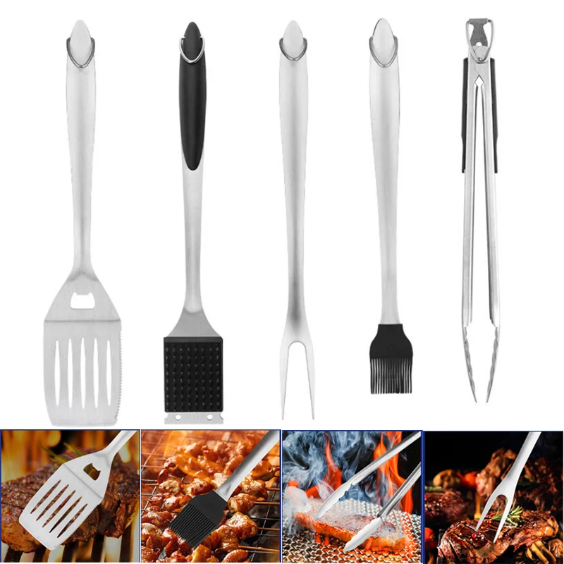 BBQ Tool Set Stainless Steel Grill Tool spatula fork tongs knife brush skewers Barbecue Grill Utensil Tool Set BBQ Accessories
BBQ Tool Set Stainless Steel Grill Tool spatula fork tongs knife brush skewers Barbecue Grill Utensil Tool Set BBQ Accessories