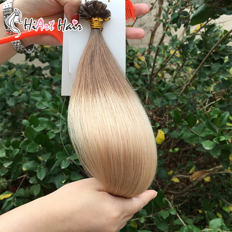 HiArt капсулы кератиновые волосы человеческие remy для салона наращивания с двойным